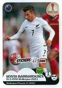 Sticker Kosta Barbarouses - FIFA Confederation Cup Russia 2017 n. 82 - Panini