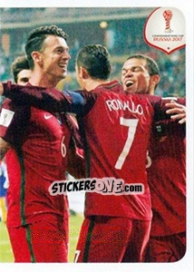 Figurina Celebration Portugal (puzzle 2) - FIFA Confederation Cup Russia 2017 n. 89 - Panini