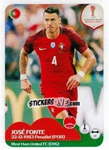 Sticker José Fonte - FIFA Confederation Cup Russia 2017 - Panini