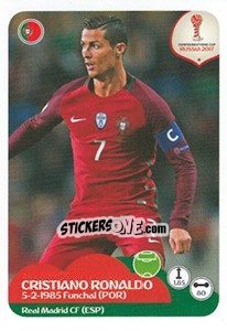Sticker Cristiano Ronaldo - FIFA Confederation Cup Russia 2017 n. 107 - Panini