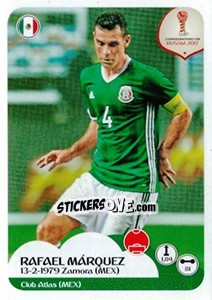 Sticker Rafael Márquez - FIFA Confederation Cup Russia 2017 n. 119 - Panini