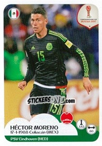 Sticker Héctor Moreno - FIFA Confederation Cup Russia 2017 n. 120 - Panini
