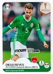 Sticker Diego Reyes - FIFA Confederation Cup Russia 2017 n. 122 - Panini