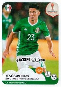 Sticker Jesús Molina - FIFA Confederation Cup Russia 2017 n. 133 - Panini