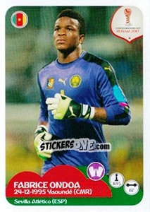 Sticker Fabrice Ondoa - FIFA Confederation Cup Russia 2017 n. 152 - Panini