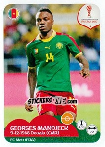 Sticker Georges Mandjeck - FIFA Confederation Cup Russia 2017 n. 163 - Panini