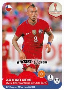 Sticker Arturo Vidal - FIFA Confederation Cup Russia 2017 n. 188 - Panini