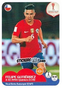 Sticker Felipe Gutiérrez - FIFA Confederation Cup Russia 2017 n. 191 - Panini