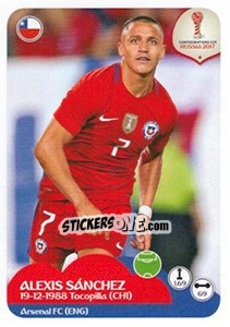 Sticker Alexis Sánchez - FIFA Confederation Cup Russia 2017 n. 195 - Panini