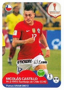 Figurina Nicolás Castillo - FIFA Confederation Cup Russia 2017 - Panini