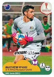Sticker Mathew Ryan - FIFA Confederation Cup Russia 2017 n. 206 - Panini