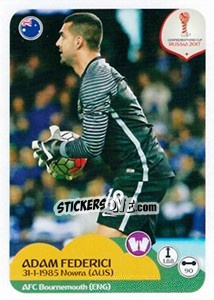 Sticker Adam Federici - FIFA Confederation Cup Russia 2017 n. 207 - Panini