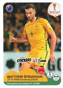 Sticker Matthew Spiranovic - FIFA Confederation Cup Russia 2017 n. 208 - Panini
