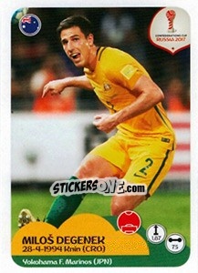 Sticker Milos Degenek - FIFA Confederation Cup Russia 2017 n. 211 - Panini