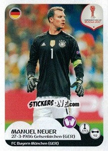 Sticker Manuel Neuer - FIFA Confederation Cup Russia 2017 n. 233 - Panini