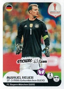 Cromo Manuel Neuer - FIFA Confederation Cup Russia 2017 - Panini