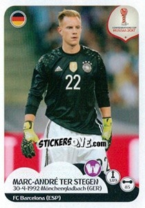 Cromo Marc-André ter Stegen - FIFA Confederation Cup Russia 2017 n. 234 - Panini