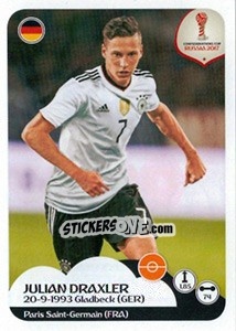 Sticker Julian Draxler - FIFA Confederation Cup Russia 2017 n. 246 - Panini