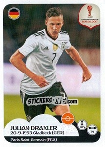 Figurina Julian Draxler - FIFA Confederation Cup Russia 2017 - Panini