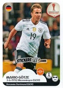 Sticker Mario Götze - FIFA Confederation Cup Russia 2017 n. 247 - Panini