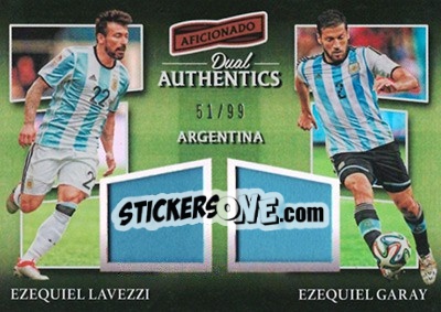 Sticker Ezequiel Lavezzi / Ezequiel Garay - Aficionado Soccer 2017 n. DA-1 - Panini