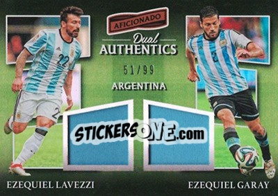 Figurina Ezequiel Lavezzi / Ezequiel Garay - Aficionado Soccer 2017 - Panini