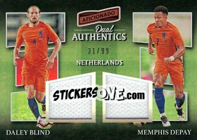 Sticker Daley Blind / Memphis Depay - Aficionado Soccer 2017 n. DA-6 - Panini