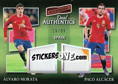 Sticker Alvaro Morata / Paco Alcacer - Aficionado Soccer 2017 n. DA-9 - Panini