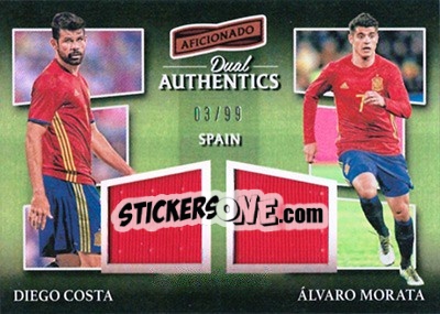 Sticker Diego Costa / Alvaro Morata - Aficionado Soccer 2017 n. DA-11 - Panini