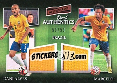 Sticker Dani Alves / Marcelo - Aficionado Soccer 2017 - Panini