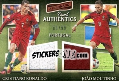 Figurina Cristiano Ronaldo / Joao Moutinho - Aficionado Soccer 2017 - Panini