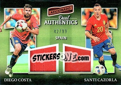 Figurina Diego Costa / Santi Cazorla - Aficionado Soccer 2017 - Panini