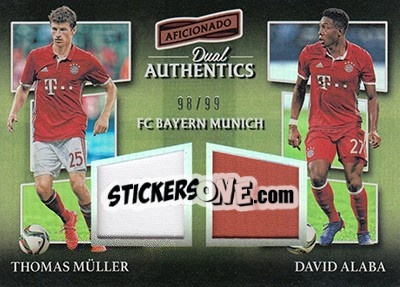 Sticker Thomas Muller / David Alaba - Aficionado Soccer 2017 n. DA-23 - Panini