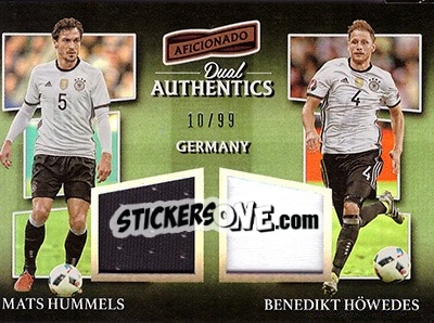 Sticker Mats Hummels / Benedikt Howedes - Aficionado Soccer 2017 n. DA-30 - Panini
