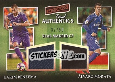Sticker Karim Benzema / Alvaro Morata - Aficionado Soccer 2017 n. DA-34 - Panini