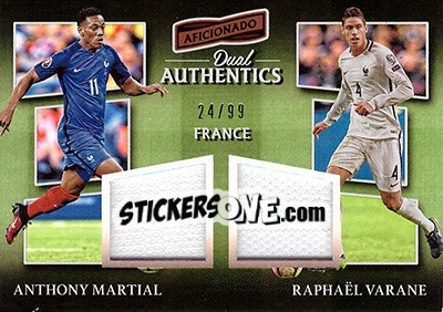 Sticker Anthony Martial / Raphael Varane - Aficionado Soccer 2017 n. DA-35 - Panini