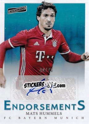 Sticker Mats Hummels - Aficionado Soccer 2017 n. E-8 - Panini