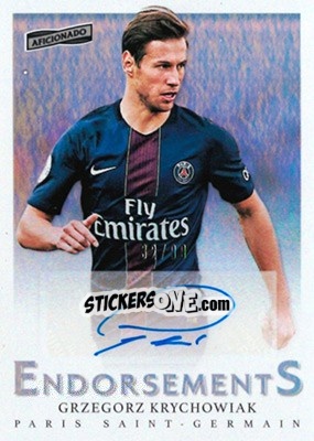 Sticker Grzegorz Krychowiak - Aficionado Soccer 2017 n. E-37 - Panini