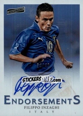 Sticker Filippo Inzaghi - Aficionado Soccer 2017 n. E-44 - Panini