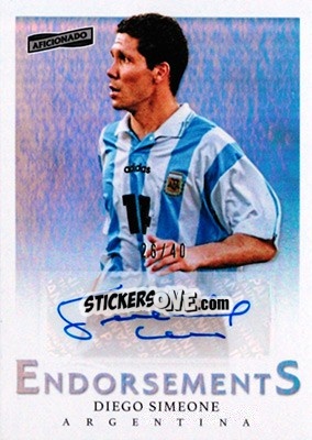 Sticker Diego Simeone - Aficionado Soccer 2017 n. E-48 - Panini