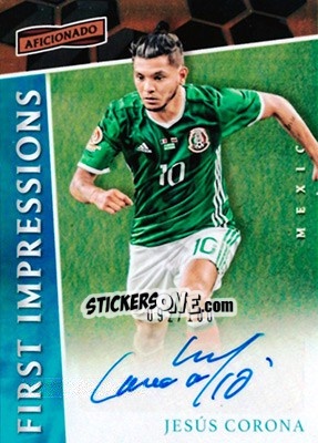 Sticker Jesus Corona - Aficionado Soccer 2017 n. FI-11 - Panini