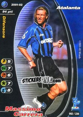 Sticker Massimo Carrera - Football Champions Italy 2001-2002 n. 2 - Wizards of The Coast