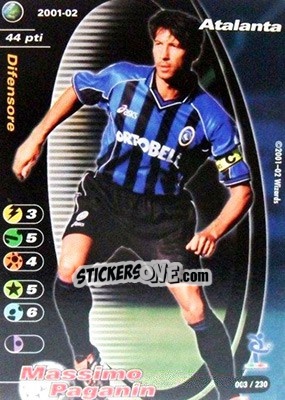 Sticker Massimo Paganin - Football Champions Italy 2001-2002 - Wizards of The Coast