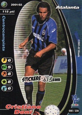 Sticker Cristiano Doni - Football Champions Italy 2001-2002 - Wizards of The Coast