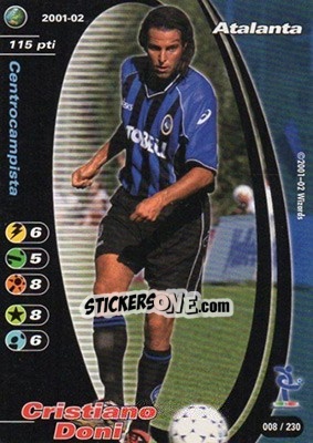 Sticker Cristiano Doni - Football Champions Italy 2001-2002 n. 8 - Wizards of The Coast