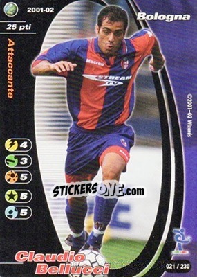 Sticker Claudio Bellucci - Football Champions Italy 2001-2002 - Wizards of The Coast