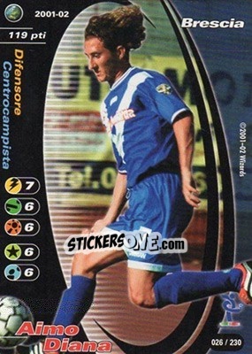 Sticker Aimo Diana - Football Champions Italy 2001-2002 n. 26 - Wizards of The Coast