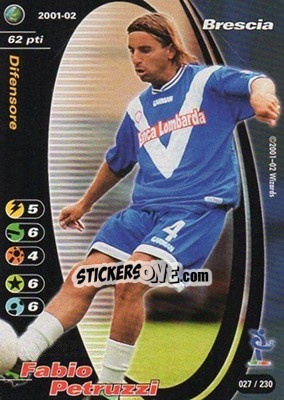 Sticker Fabio Petruzzi - Football Champions Italy 2001-2002 n. 27 - Wizards of The Coast