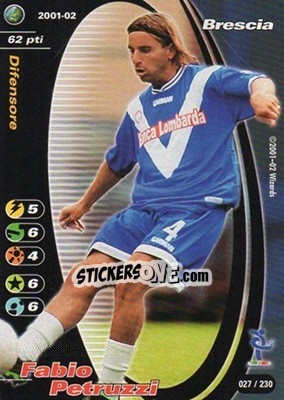 Figurina Fabio Petruzzi - Football Champions Italy 2001-2002 - Wizards of The Coast