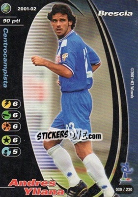 Sticker Andres Yllana - Football Champions Italy 2001-2002 n. 30 - Wizards of The Coast